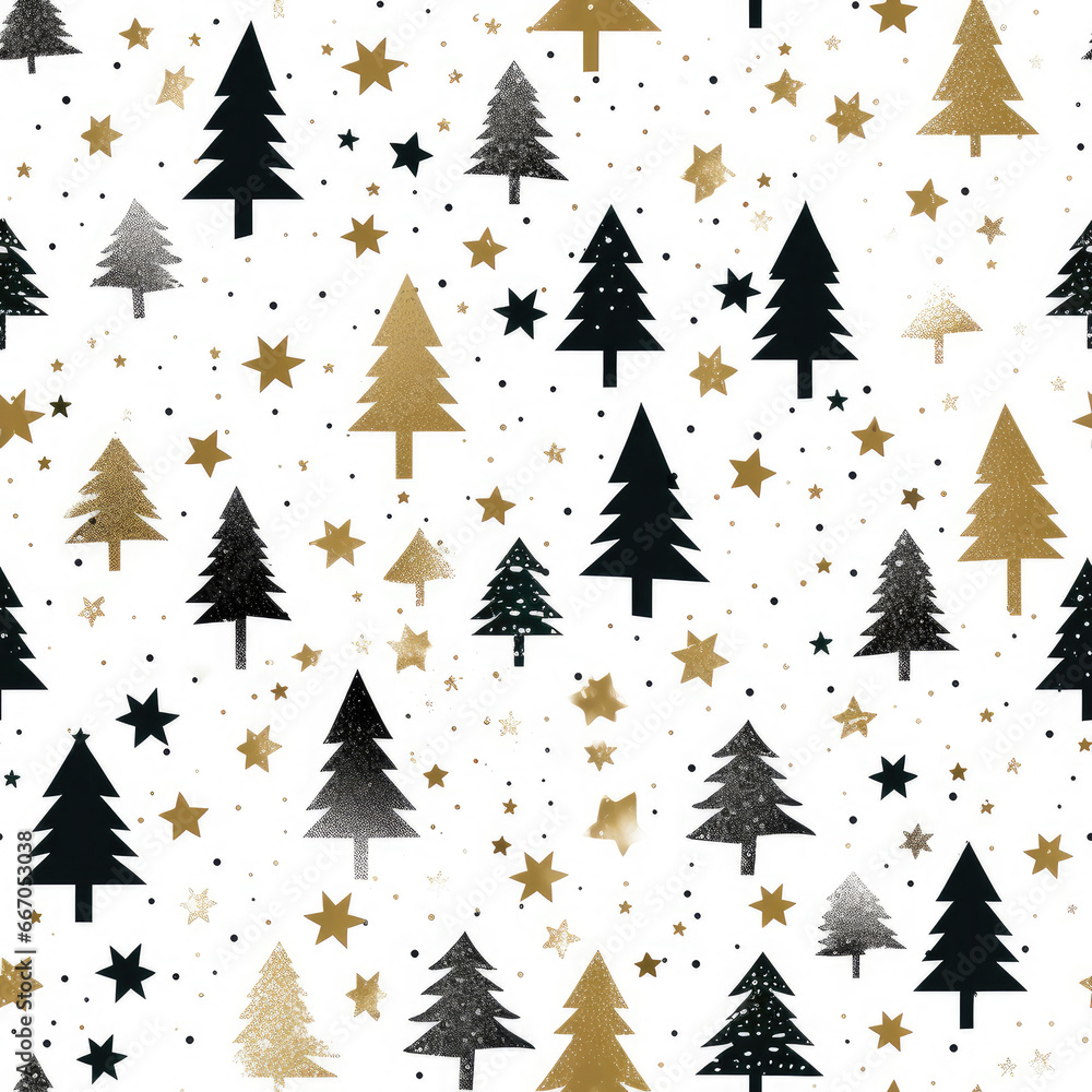Christmas seamless pattern. Christmas trees and pines Christmas seamless pattern. Christmas trees and pines