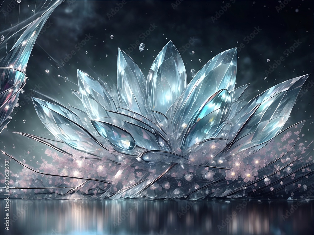 Obraz premium Flower in watersplash. AI generated illustration