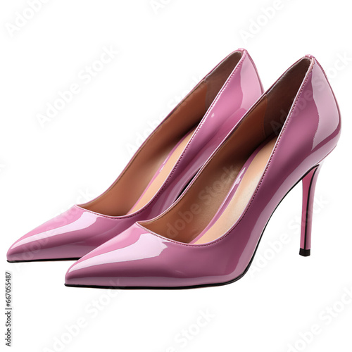 High heels pointy toe women's shoes isolated on transparent background