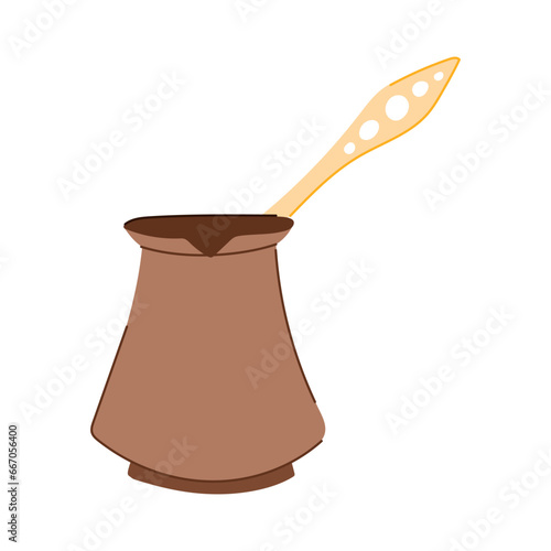 cup turkish cezve coffee cartoon. pot breakfast, beverage caffeine, brew hot cup turkish cezve coffee sign. isolated symbol vector illustration