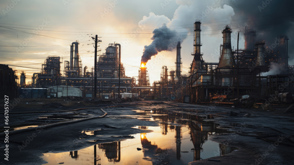 oil refinery, pipes, oil production station, industry, hydrocarbon, architecture, tower, ocean, environmental problems, nature pollution, energy, power, landscape, business