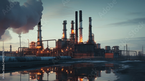 oil refinery, pipes, oil production station, industry, hydrocarbon, architecture, tower, ocean, environmental problems, nature pollution, energy, power, landscape, business