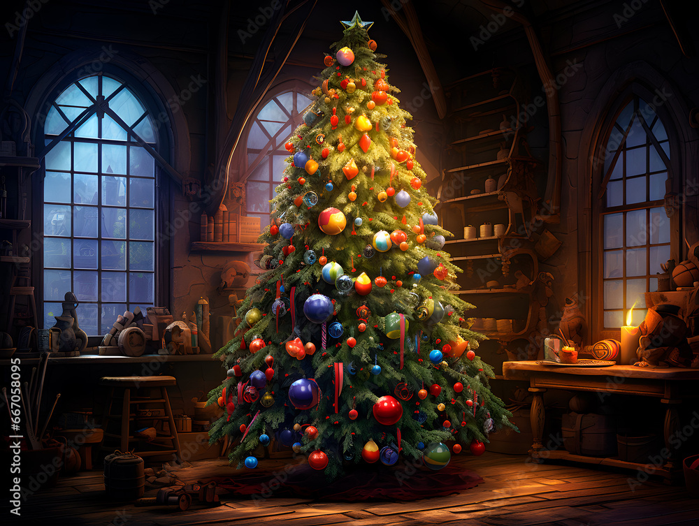 Christmas tree with decorations Christmas tree with decorations