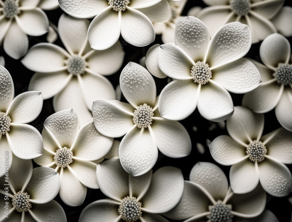 Fantasy plants and glowing white flowers Full frame background top view Fantasy plants and glowing white flowers Full frame background top view