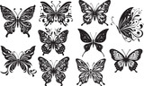 Flying Butterflies, Silhouette Set Of Butterfly, Butterflies Vector