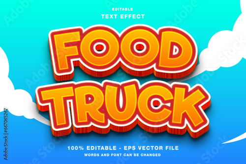 food truck text style effect template editable
