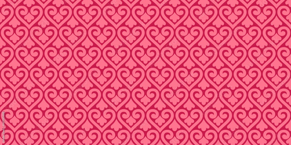 Pink love texture seamless pattern for decoration, wallpaper, background, wrapping paper, wedding, fabric