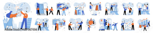Working together. Vector illustration. Partnerships bring together diverse expertise and resources to drive strategic initiatives A well-defined strategy guides collaborative efforts toward business