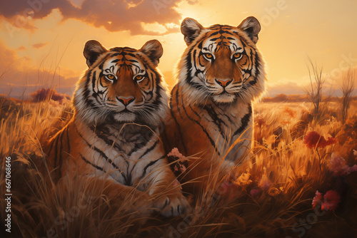 호랑이 두마리, two tigers © JIHO