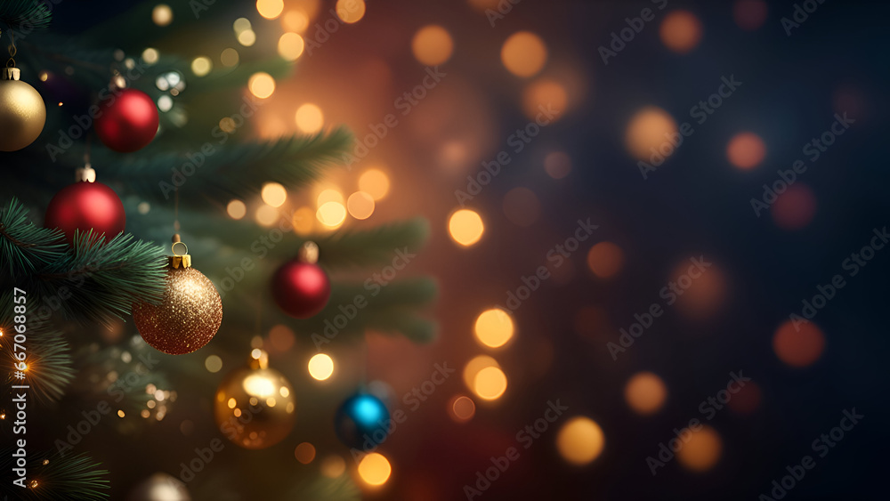 Christmas tree with bokeh lights. Christmas tree with bokeh lights.