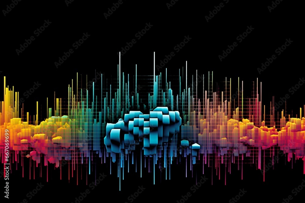 Sound intensity level. Generative AI - obrazy, fototapety, plakaty 
