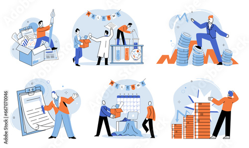 Falling economy. Vector illustration. The falling economy metaphor illustrates challenges and difficulties associated with economic decline A fall in economy poses problems for businesses