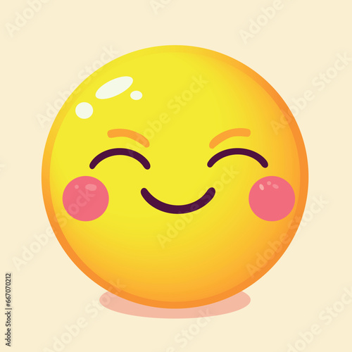 Happy and Exciting Yellow Emoji - Vector Illustration for Emojis, Stickers, Social Media, and More