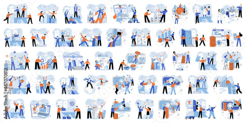 Crowdfunding. Vector illustration. Transparency and accountability are provided in crowdfunding campaigns Financial support helps businesses expand operations through crowdfunding Donations support