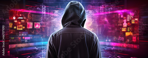 A concealed hacker operates covertly, representing the lurking dangers of cyber threats.