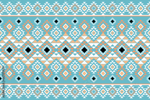 Traditional ethnic fabric pattern, seamless pattern design for textiles, rugs, wallpaper, clothing, sarong, scarf, batik, wrap, embroidery, print, background, vector illustration. pixel art