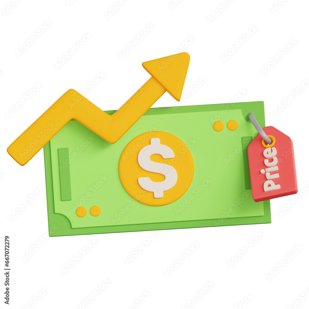 3D Render High Price Icon Illustration 3D Render High Price Icon Illustration