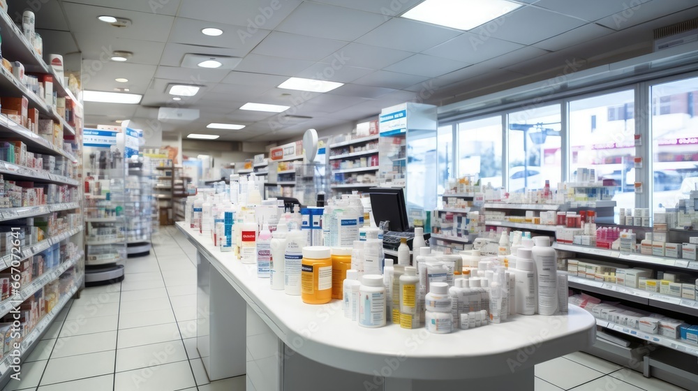 Pharmacist advises customers in the pharmacy