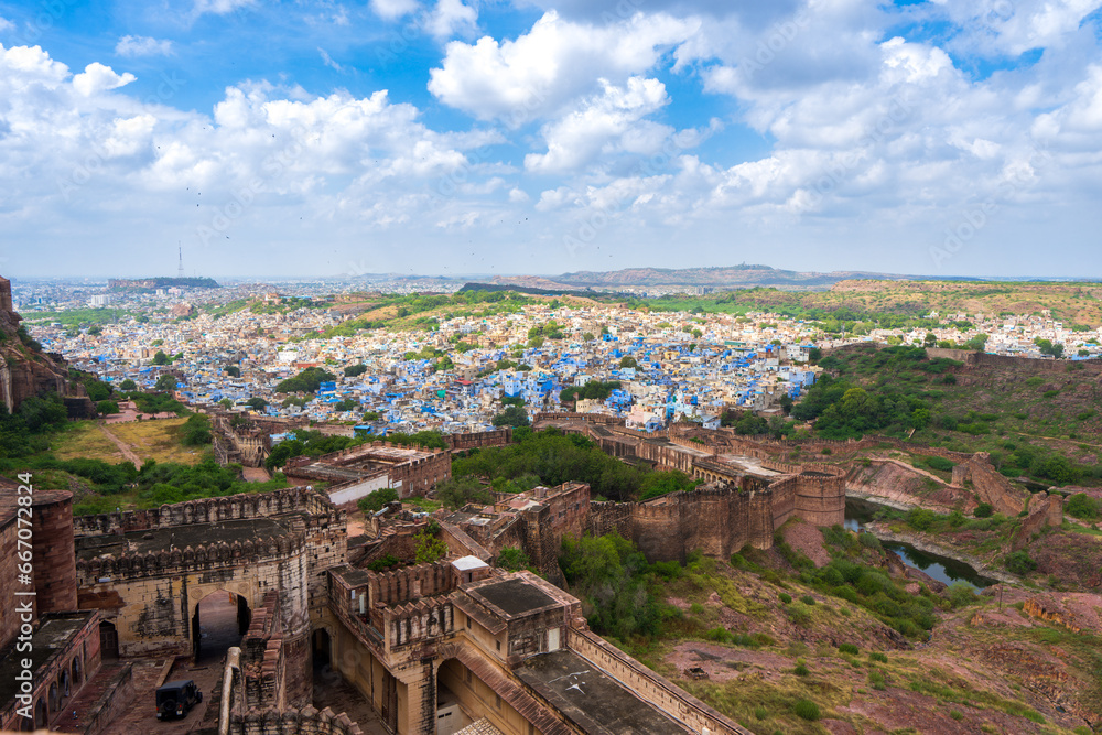 Overlooking the old town of Jodhpur, the 