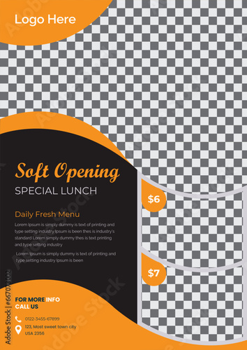 restaurant flyer design template for fast food, pizza, burger etc.