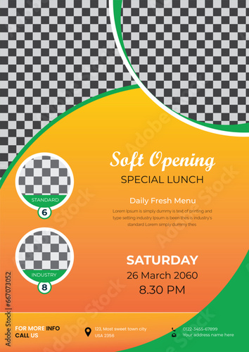 restaurant flyer design template for fast food, pizza, burger etc.