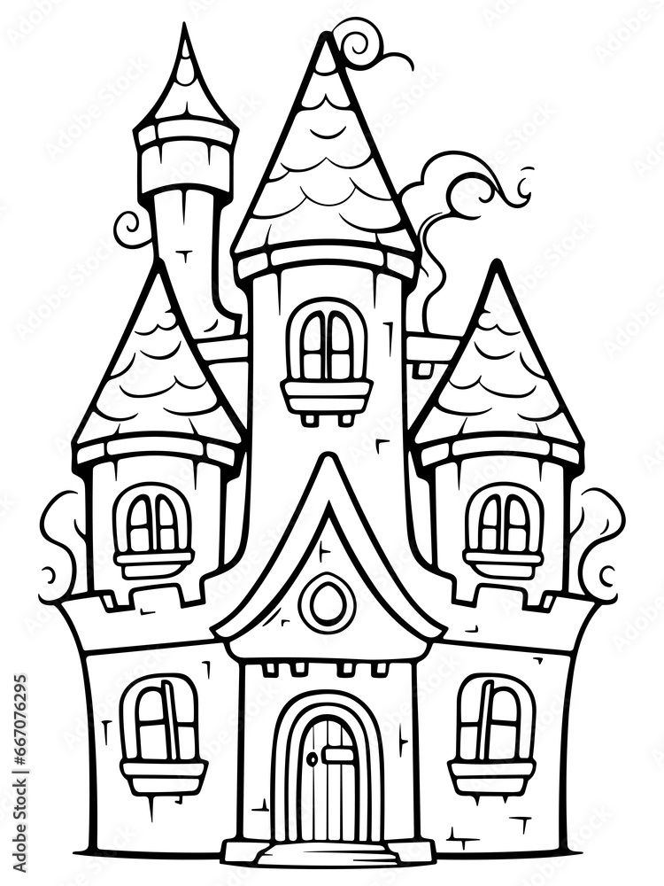 Simple Magic House Coloring Page