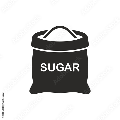 Sugar icon. Bag of sugar. Vector icon isolated on white background.