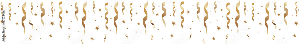 Realistic hanging golden confetti on a transparent background. Christmas decorative background. PNG image Realistic hanging golden confetti on a transparent background. Christmas decorative background. PNG image