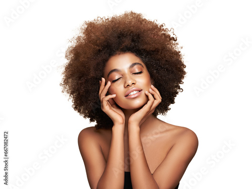 Wallpaper Mural Beauty portrait of African American girl with afro hair. Beautiful black woman. Cosmetics, makeup and fashion Torontodigital.ca