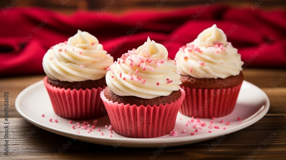 cupcake with pink frosting  generated by AI