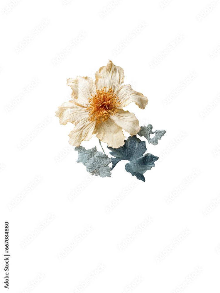 Flower on a white background. Generative AI Flower on a white background. Generative AI
