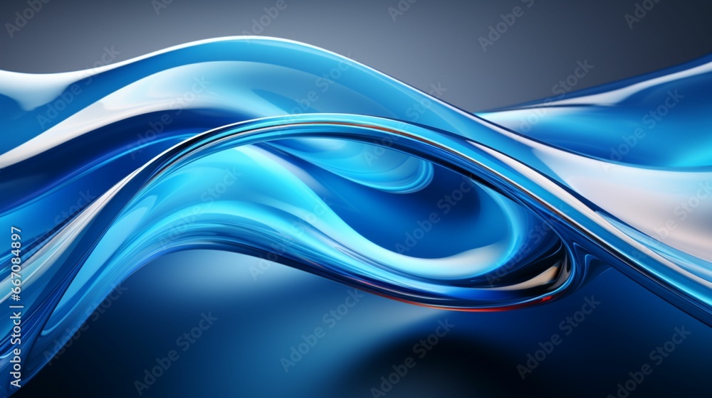 Obraz premium A Mesmerizing 3D Fluid Wave of Vibrant Technology Particles and Data Elements, Embarking on a Journey Through the High-Tech Landscape of Advanced Innovation