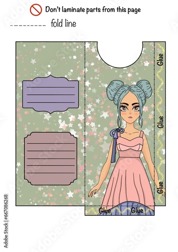 Printable paper doll with clothes  photo