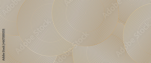 Luxury vector background. Golden elegant geometric shape, golden line gradient, glitter on light background. Premium illustration design for holiday card, grand opening, party invitation.