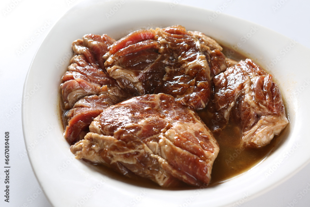 Grilled Marinated Pork Galbi, 돼지양념갈비, 돼지왕갈비 Grilled Marinated Pork Galbi, 돼지양념갈비, 돼지왕갈비