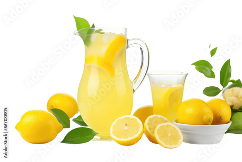 Freshly Squeezed Lemonade on Transparent Background photo