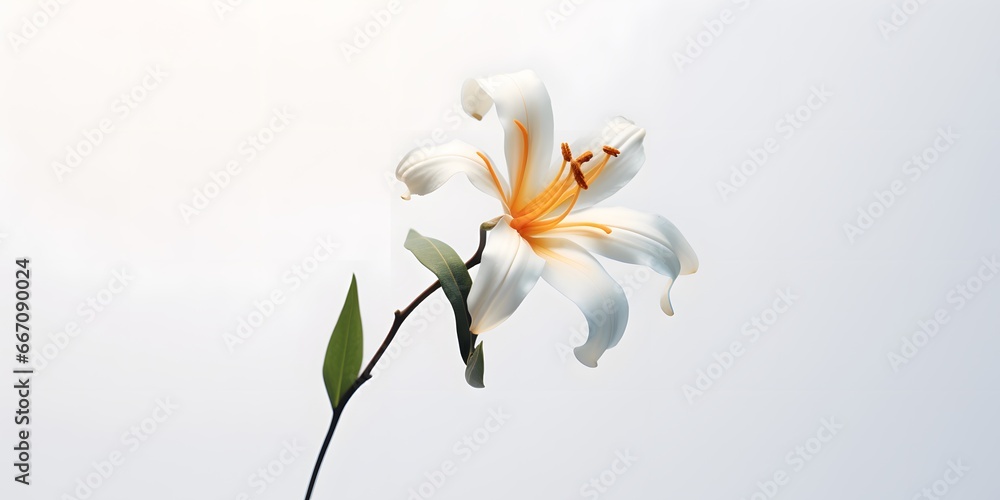 Fototapeta premium A top view of a flower on a white background and nothing else
