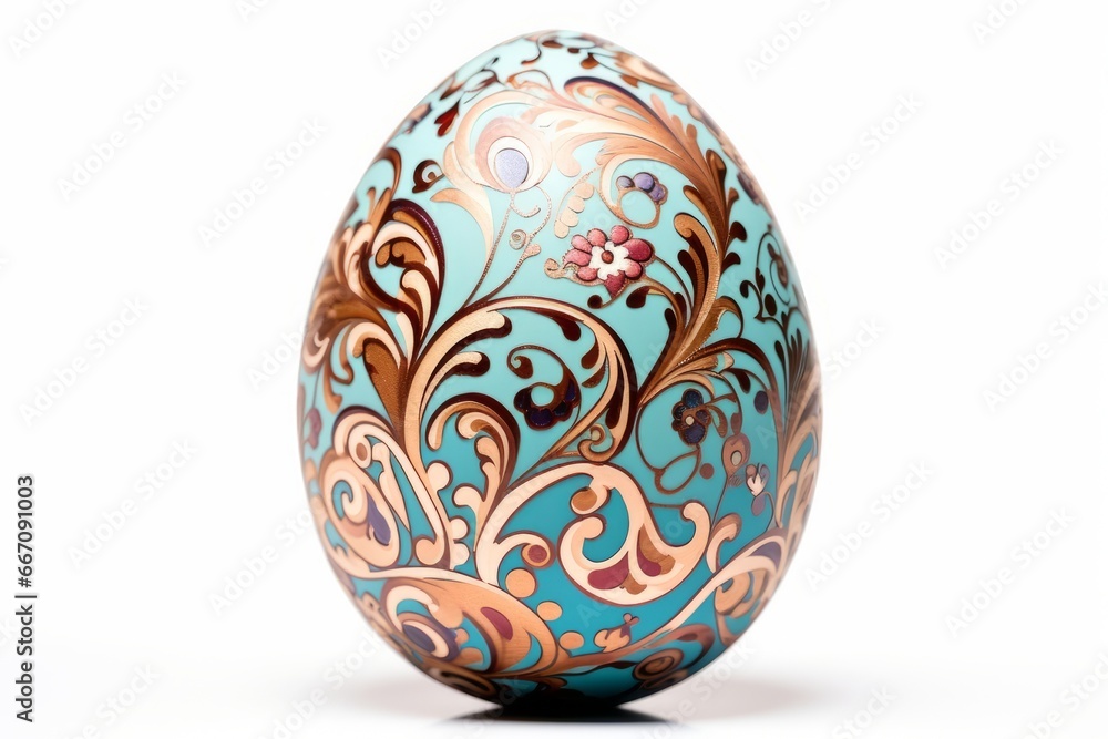 Ornate Easter Egg with Turquoise and Gold Design Ornate Easter Egg with Turquoise and Gold Design