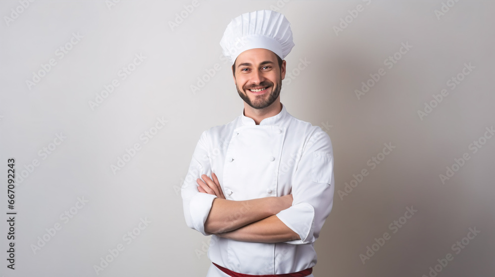 A jubilant chef in a tall hat prepares a delectable cuisine. A jubilant chef in a tall hat prepares a delectable cuisine.
