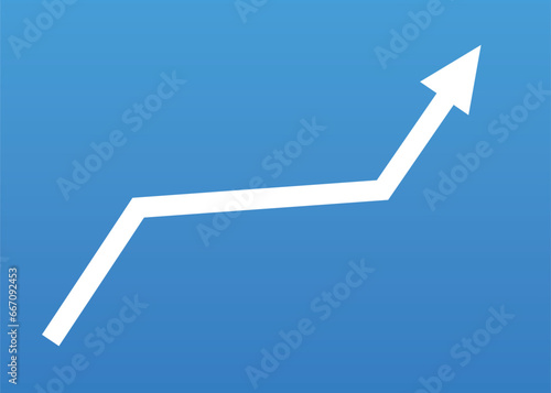 white arrow pointing up graph blue backgorund business profit stock forex bullish economic growth investment gain