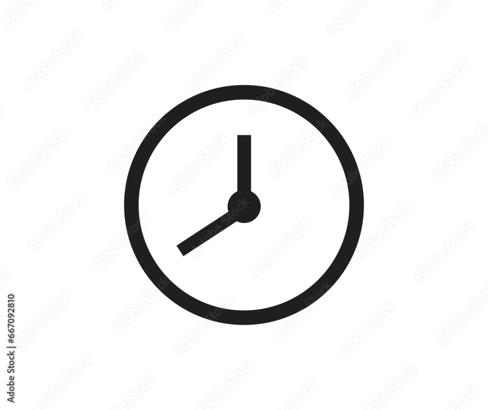 Clock icon in Basic straight flat style. Collection of vector symbol on white background. Vector illustration. Clock icon in Basic straight flat style. Collection of vector symbol on white background. Vector illustration.