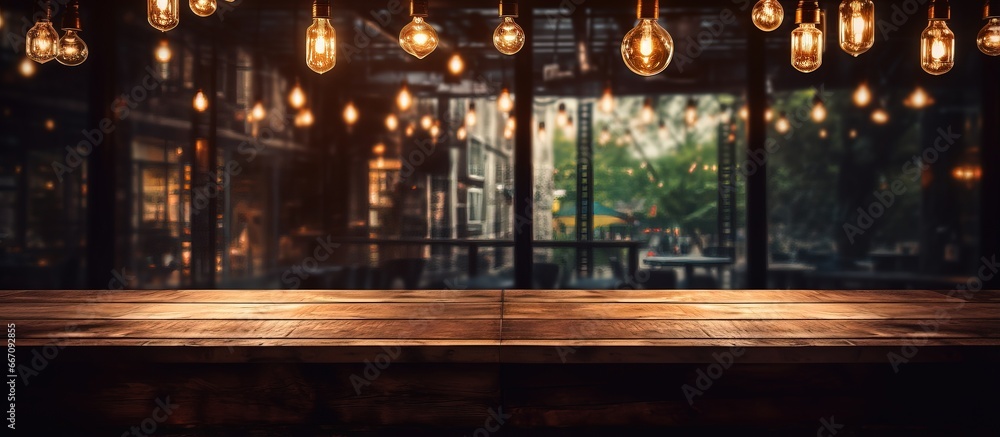 Restaurant lights as background