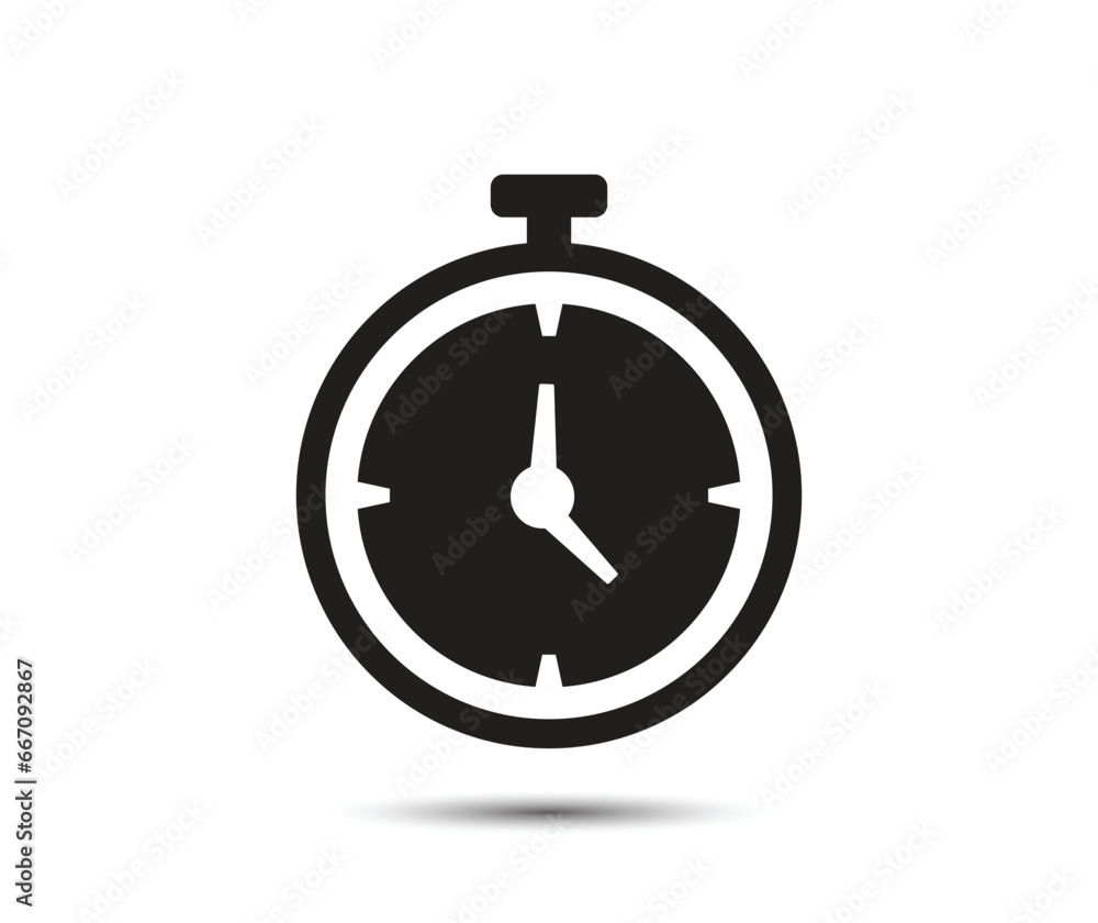 Clock icon in Basic straight flat style. Collection of vector symbol on white background. Vector illustration. Clock icon in Basic straight flat style. Collection of vector symbol on white background. Vector illustration.