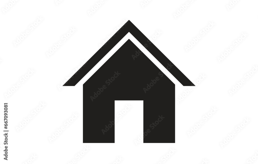 Home icon in Basic straight flat style. Collection of vector symbol on white background. Vector illustration. Home icon in Basic straight flat style. Collection of vector symbol on white background. Vector illustration.