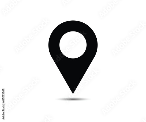 Location icon in Basic straight flat style. Collection of vector symbol on white background. Vector illustration.