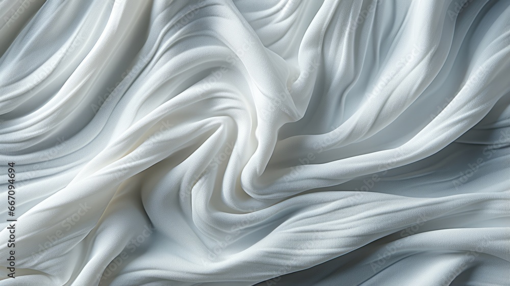 A billowing ocean of texture, this wavy white fabric invites endless possibilities for fashion and self-expression A billowing ocean of texture, this wavy white fabric invites endless possibilities for fashion and self-expression