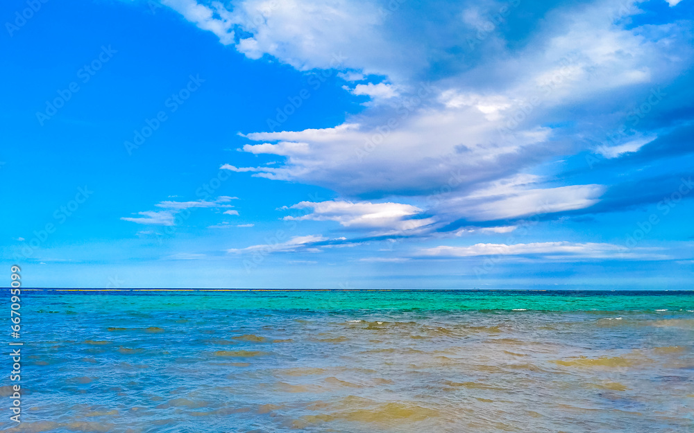 Tropical mexican beach clear turquoise water Playa del Carmen Mexico. Tropical mexican beach clear turquoise water Playa del Carmen Mexico.