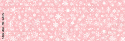 Wallpaper Mural Pink and white pattern with snowflakes. Christmas banner. Vector illustration Torontodigital.ca