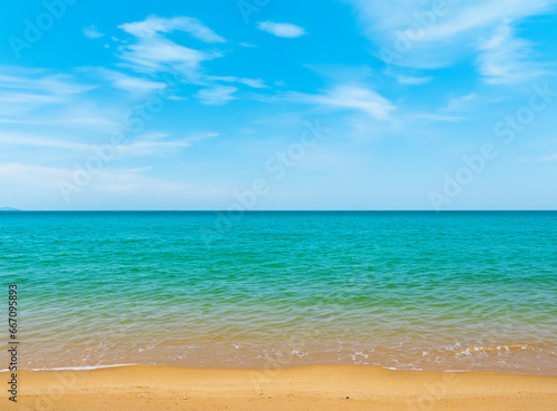 beach with blue sky and clouds