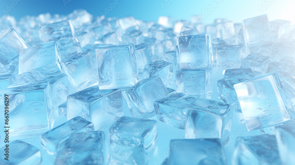 Crystal-covered vista with clumps of ice cubes in the corners. Crystal-covered vista with clumps of ice cubes in the corners.